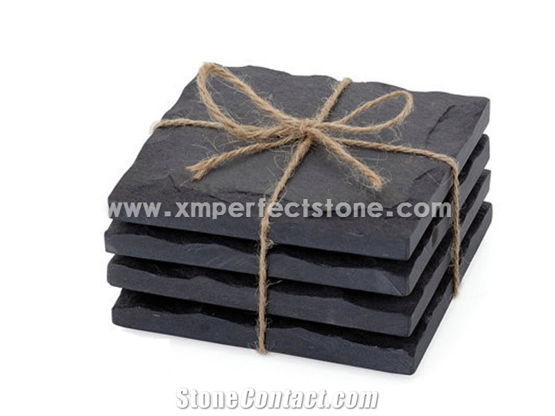 Manufacture Wholesale Price Black Square Slate Cheese Board