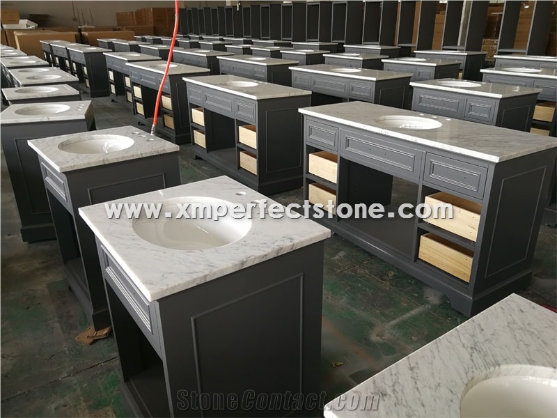 White Carrara Extra Marble Countertop White Polished Marble From