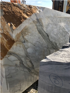 Calacatta Borghini Marble Block, Italy White Marble