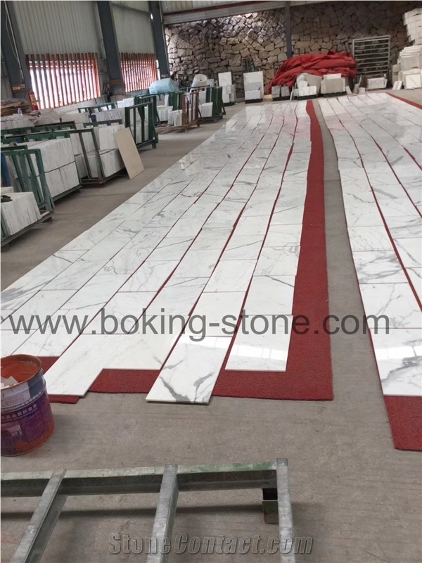 Original Statuario Marble Tiles Dry Lay for Interior Project Customize