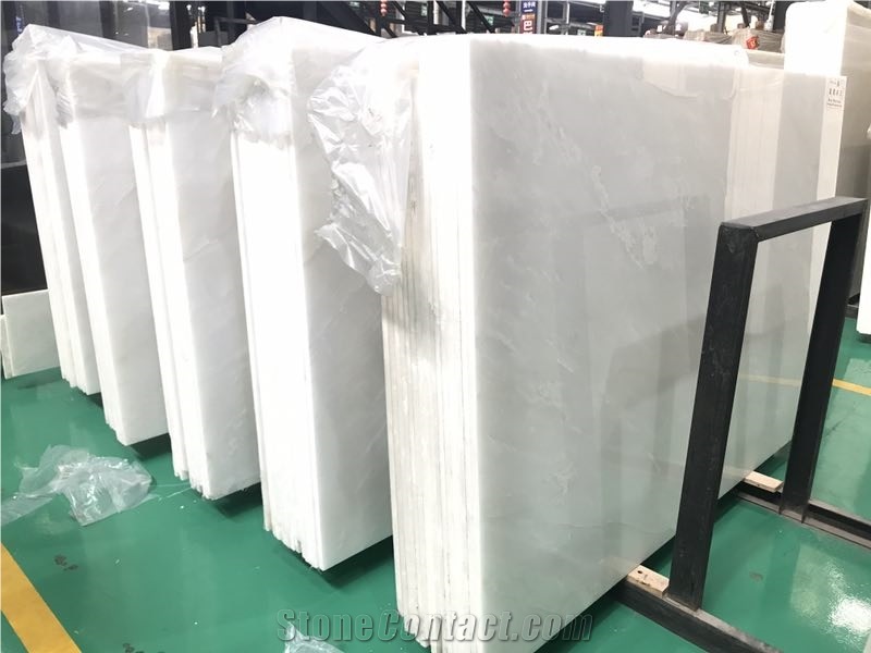Pure Royal White Onyx Slabs/Chinese Decoration Building Materials