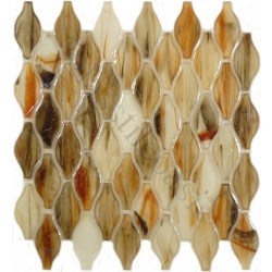 Tropical Forest Brown Unique Shapes Glass Glossy Tile