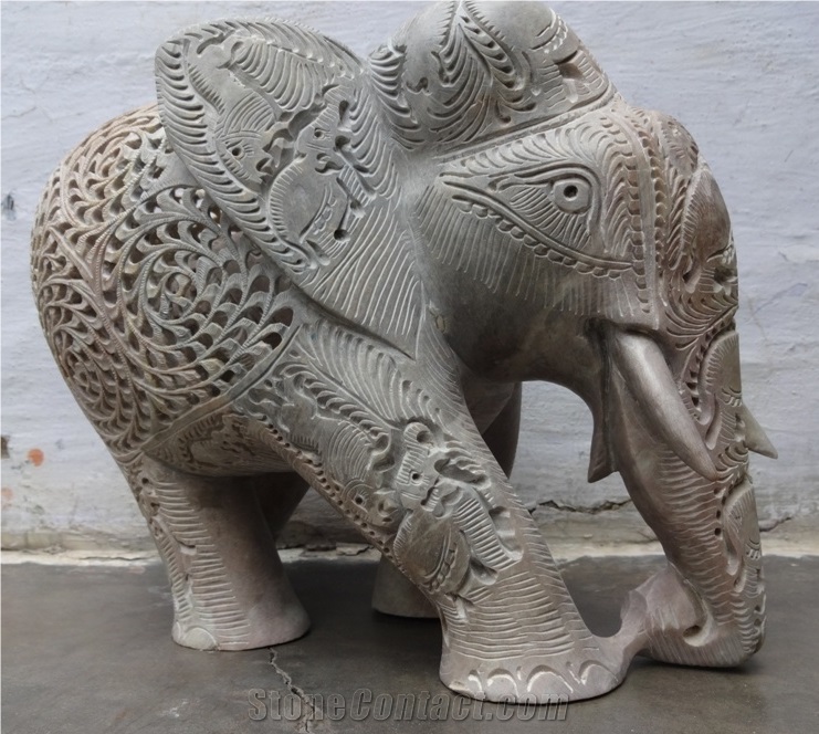 Hand Carved Soapstone Elephant