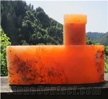 Translucent Orange Alabaster Blocks, Utah Alabaster Block