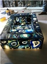 Agate T Semiprecious Stone Bath Tops, Basins