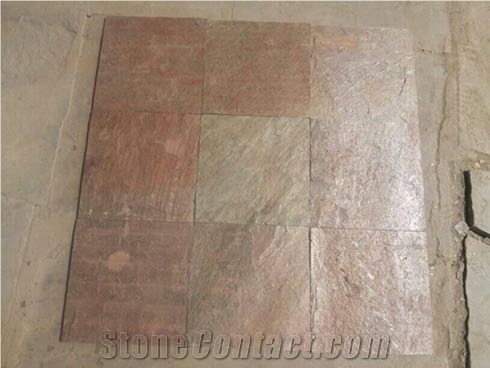 Copper Slate Tiles & Slabs, Brown Slate Floor Covering Tiles, Walling Tiles