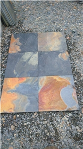 Vijay Gold Slate Tiles & Slabs, Multicolor Slate Floor Covering Tiles, Walling Tiles