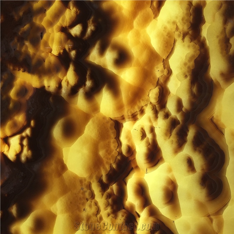 Backlit Golden Yellow Onyx - Amber Onix Orange Onyx Slab