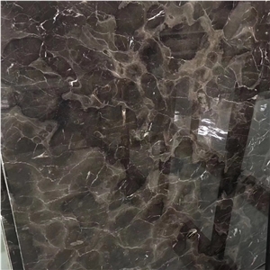 Polished Cheap China Classic Marron Brown Marble Stone Tile 12”X12”