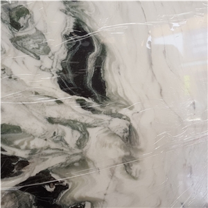 China Extra Wall Stone Slab White Marble with Green Veins