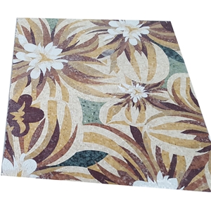 Decorative Tile Pictures Marble Floor Design Sunflower Mosaic Pattern