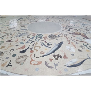 Decorative Tile Pictures Marble Floor Design Sunflower Mosaic Pattern