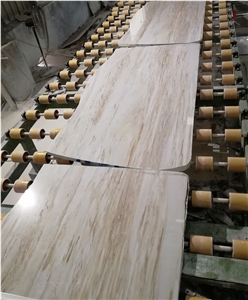 Fancy Slab Beige Wood Floor Marble