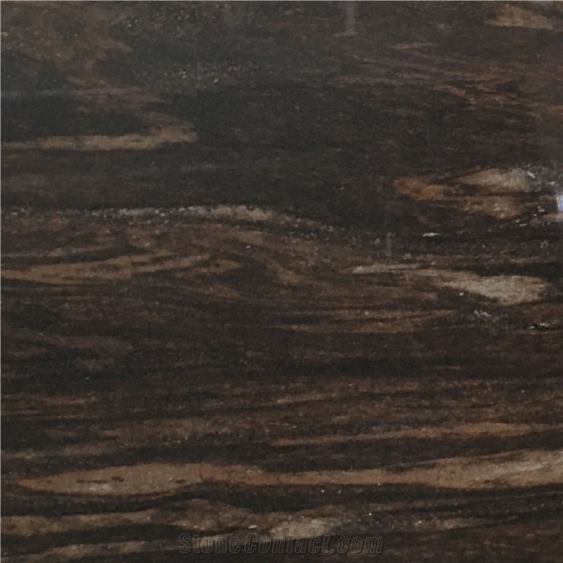 Polished Standard Size Dark Brown Granite Slab