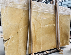 Transparent Onyx Stone Slab, China Yellow Onyx