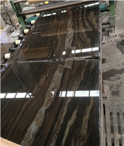 YUANDA Dark Brown Polished Granite Slabs Standard Size