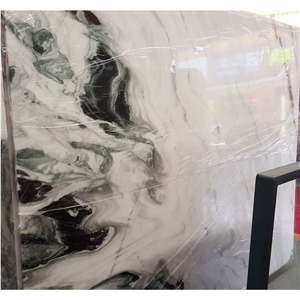 YUANDA Premium White Marble Slabs With Green Veins