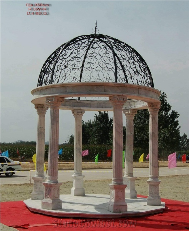 White Marble Garden Gazebo Pavilions Sculpture Gazebo