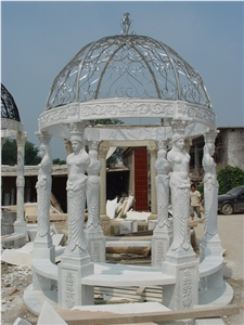 White Marble Pavilions Garden Gazebo Sculptured Gazebo Outdoor Gazebo