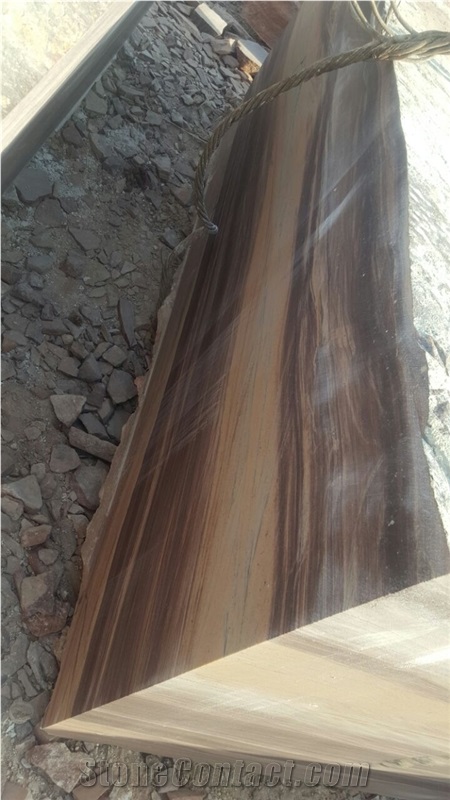Brown Wood Sandstone Slabs, Hardwood Brown Sandstone