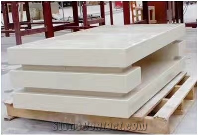 Ls-S002 Pure White Artificial Stone Polished Tiles&Slabs