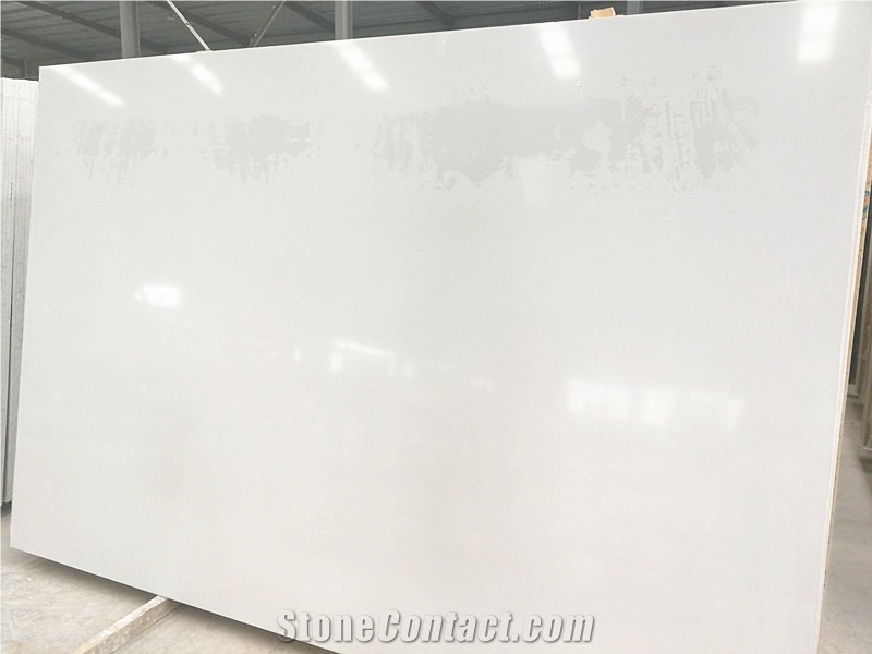 Ls-S002 Pure White Artificial Stone Polished Tiles&Slabs