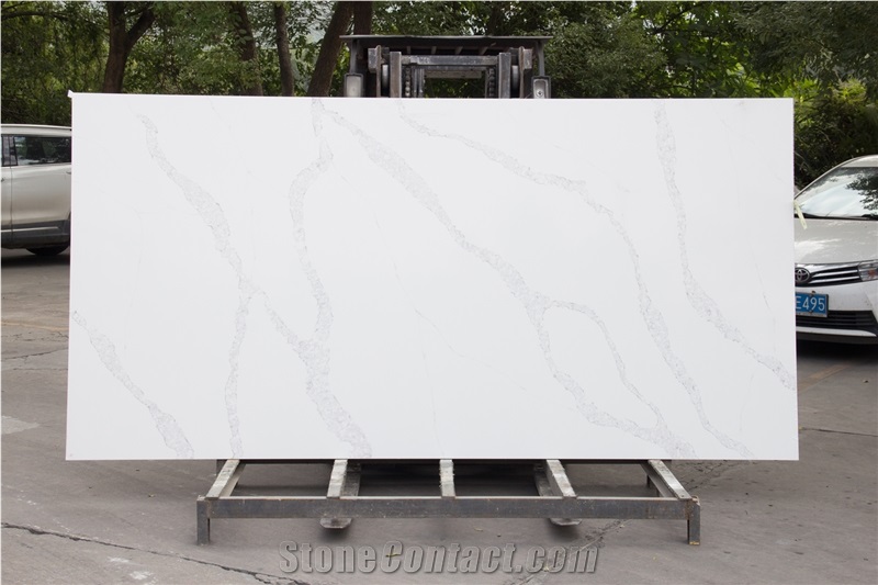 White Quartz Xka1205-Calacatta Fantasy Quartz Tiles&Slabs Flooring