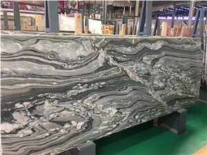 Wooden Green Marble Polished Tiles&Slabs