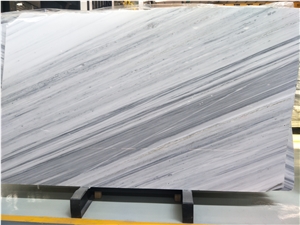 China Grey Marble Slabs,Grey&White Straight Line Marble,Natural Marble