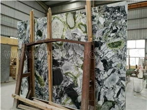 Cold Emerald/Primavera Ice Connect Green/White Beauty Marble Slabs