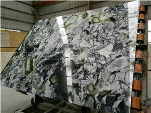 Cold Emerald/Primavera Ice Connect Green/White Beauty Marble Slabs