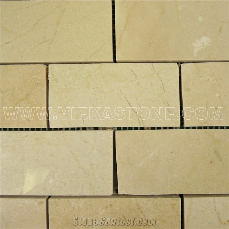 Crema Marfil Marble Mosaic Tile Brick 2x4 for Wall and Floor Covering