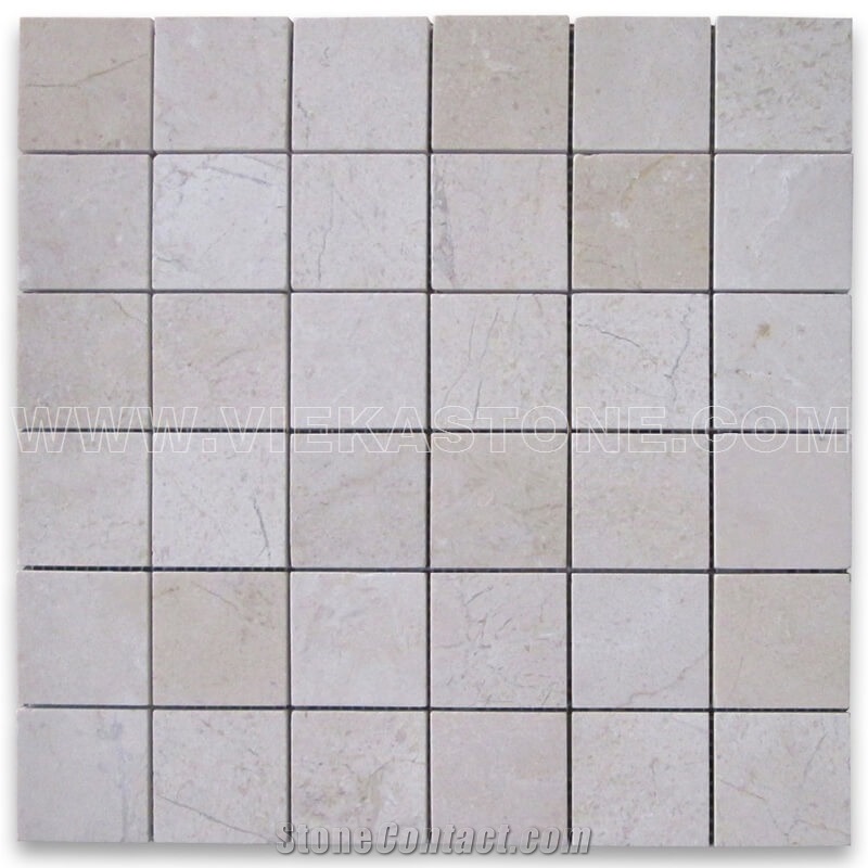 Crema Marfil Marble Mosaic Tile Square for Wall and Floor Covering