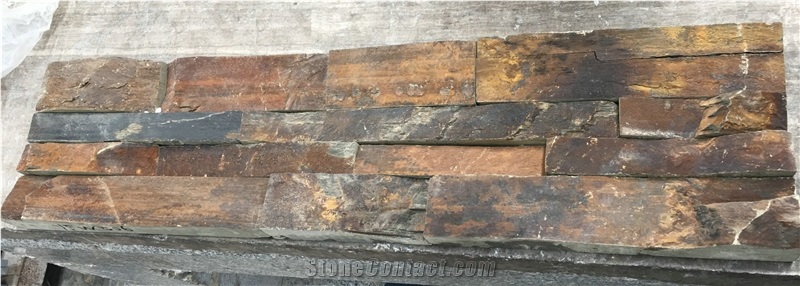 Black & Rusty Slate Cultured Stone Panels, Yfw006