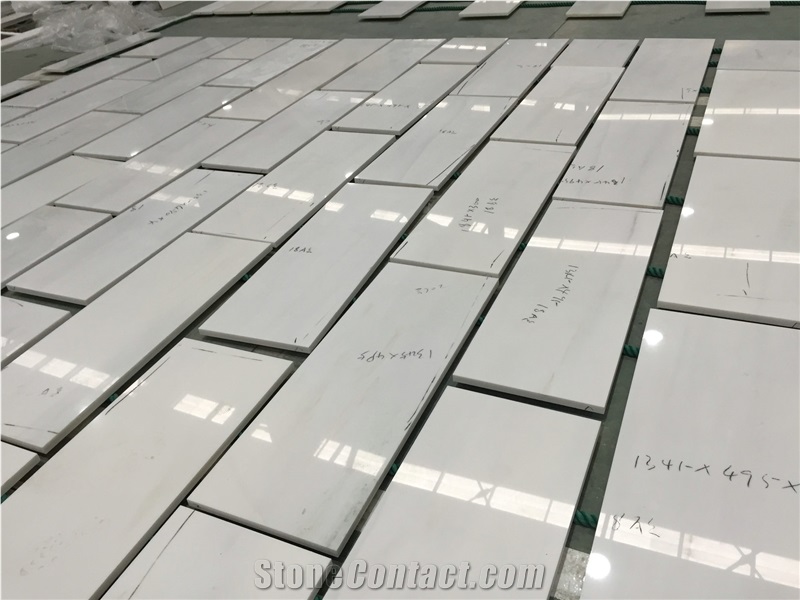 China Pure White Marble, Holy White Marble 18mm Cut-To-Size Tiles