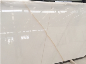 Chinese White Marble, Spun Golden White Medium Grade 1.8cm Big Slabs