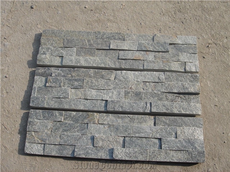 Dark Grey Shining Slate Cultured Stone Panels, Type No.Cs-105
