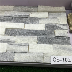 Natural Cultured Stone, Type No.Cs-102 White & Black Mixed Slate Panel