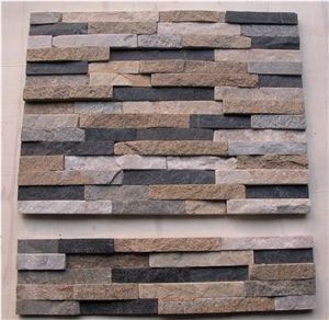 White, Black, Rusty Slate Mixed Cultured Stone Panels, Type No. Cs-107