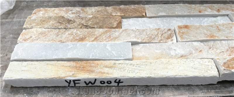 White & Rusty Quartzite Cultured Stone Panels, Yfw004
