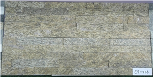 Yellow Tiger Vein Slate Cultured Stone Panels, No.Cs-113