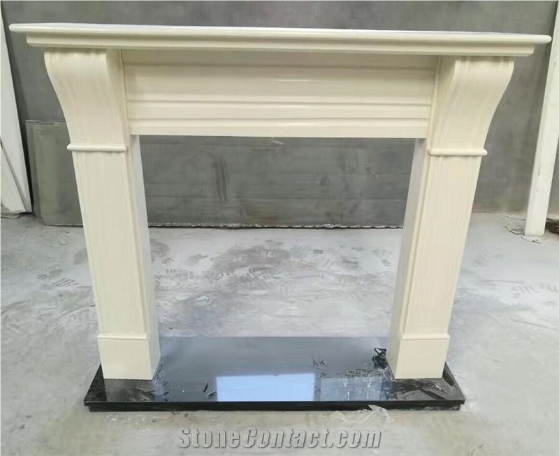Artificial Beige Marble Fireplace