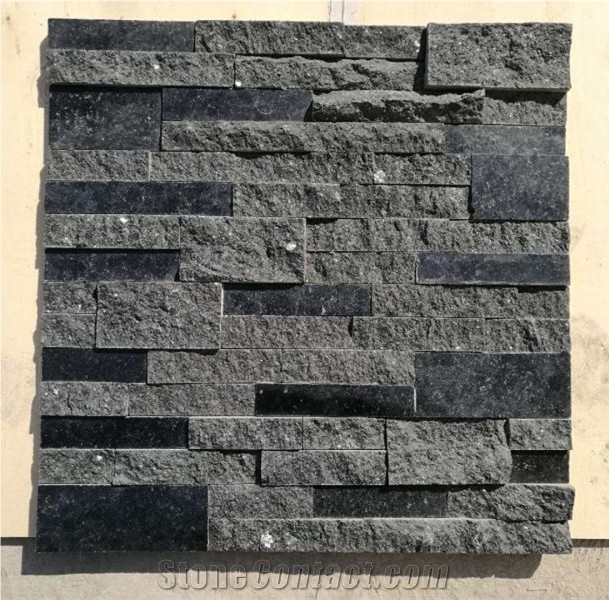 China Black Slate Surface Spilt Wall Cladding Stone /Wall Decor