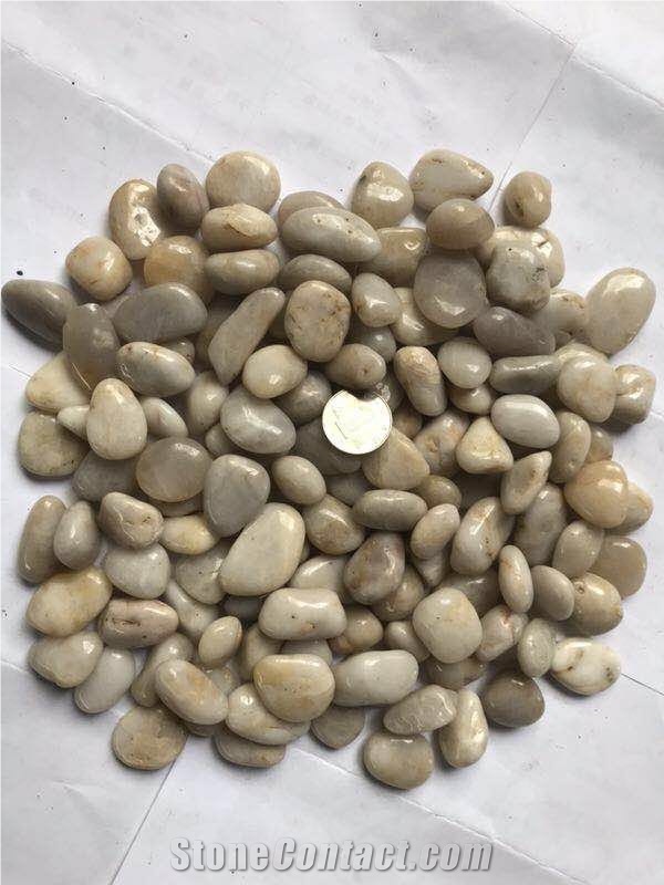 Natural Polished Old White Pebbles 1-2cm. River Stone Washed Pebbles