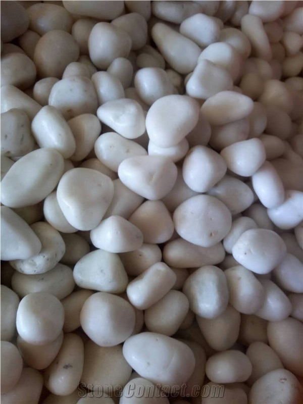 Natural Pure White Snow White Pebbles Stone for Landscaping Decoration