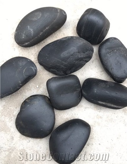 Natural River Stone Black Polished Pebbles,Washed River Stone