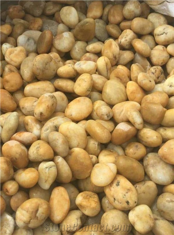 Natural River Stone Yellow Polished Washed Pebbles