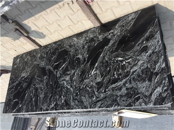 Black Marqino Granite Slabs & Tiles, India Black Granite