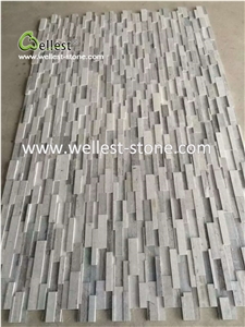 Blue Wood Marble Stacked Stone Veneer Feature Wall Spilt Face