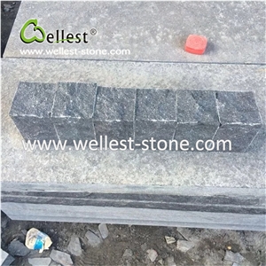 China Black Stone Cube Stone Paving Stone Meshed Cobble Stone